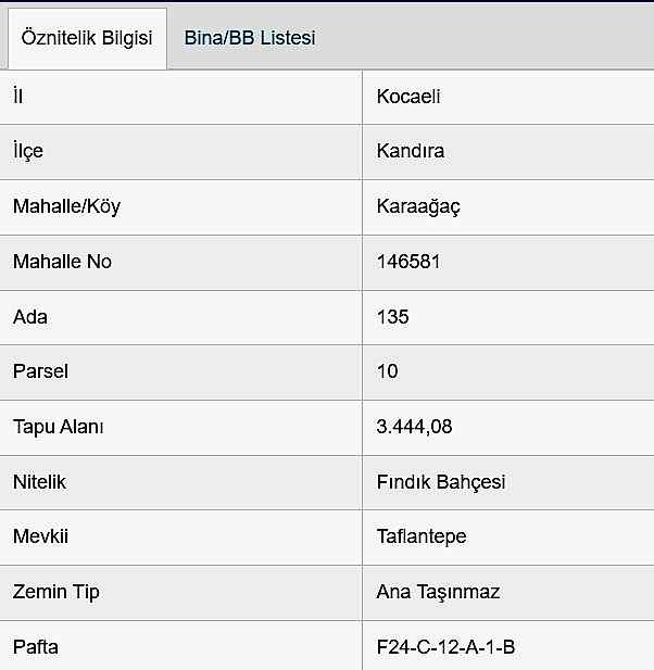 KANDIRA KARAAĞAÇ MERKEZİ KONUMDA İMAR PLANINDA 3444 M2 FINDIK BAHÇESİ 