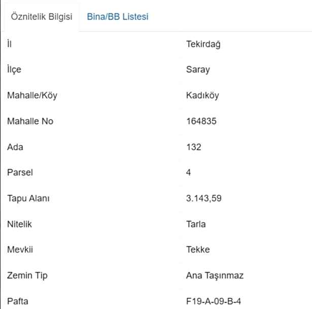 SARAY KADIKÖY MÜSTAKİL PARSEL KADASTRAL YOLU MEVCUT 3144 M2